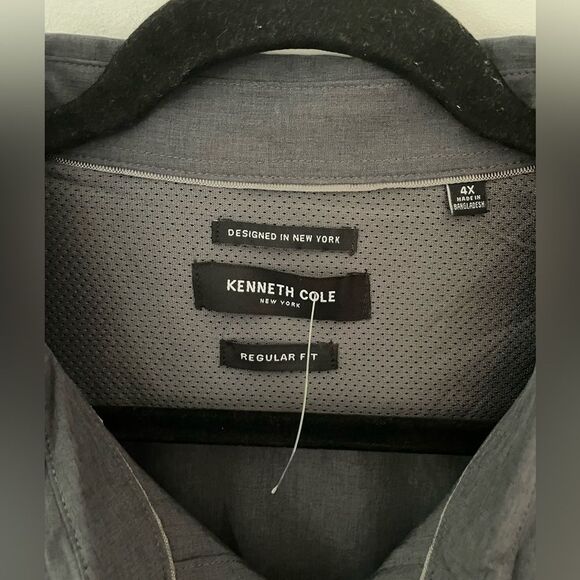 Kenneth Cole New York Men's Woven Shirt Short Sleeves Comfort Performance 4X - Picture 3 of 6